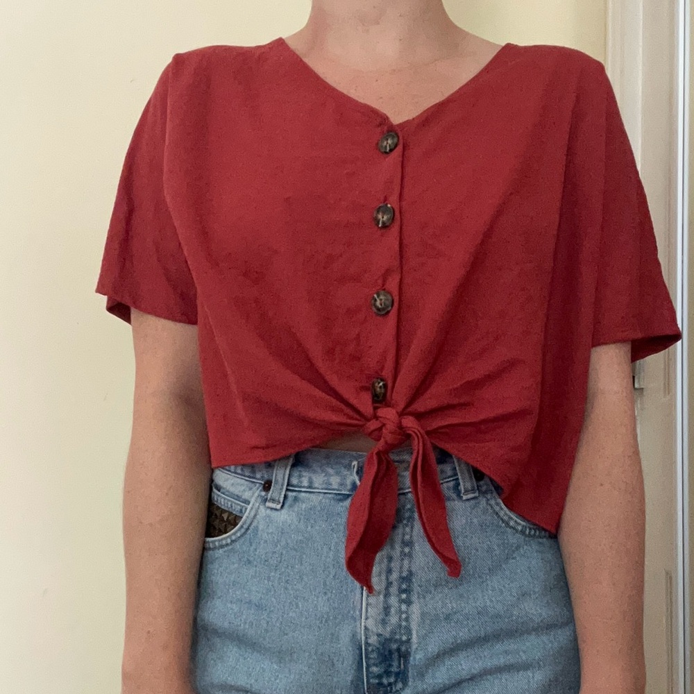 Cropped short sleeve tee